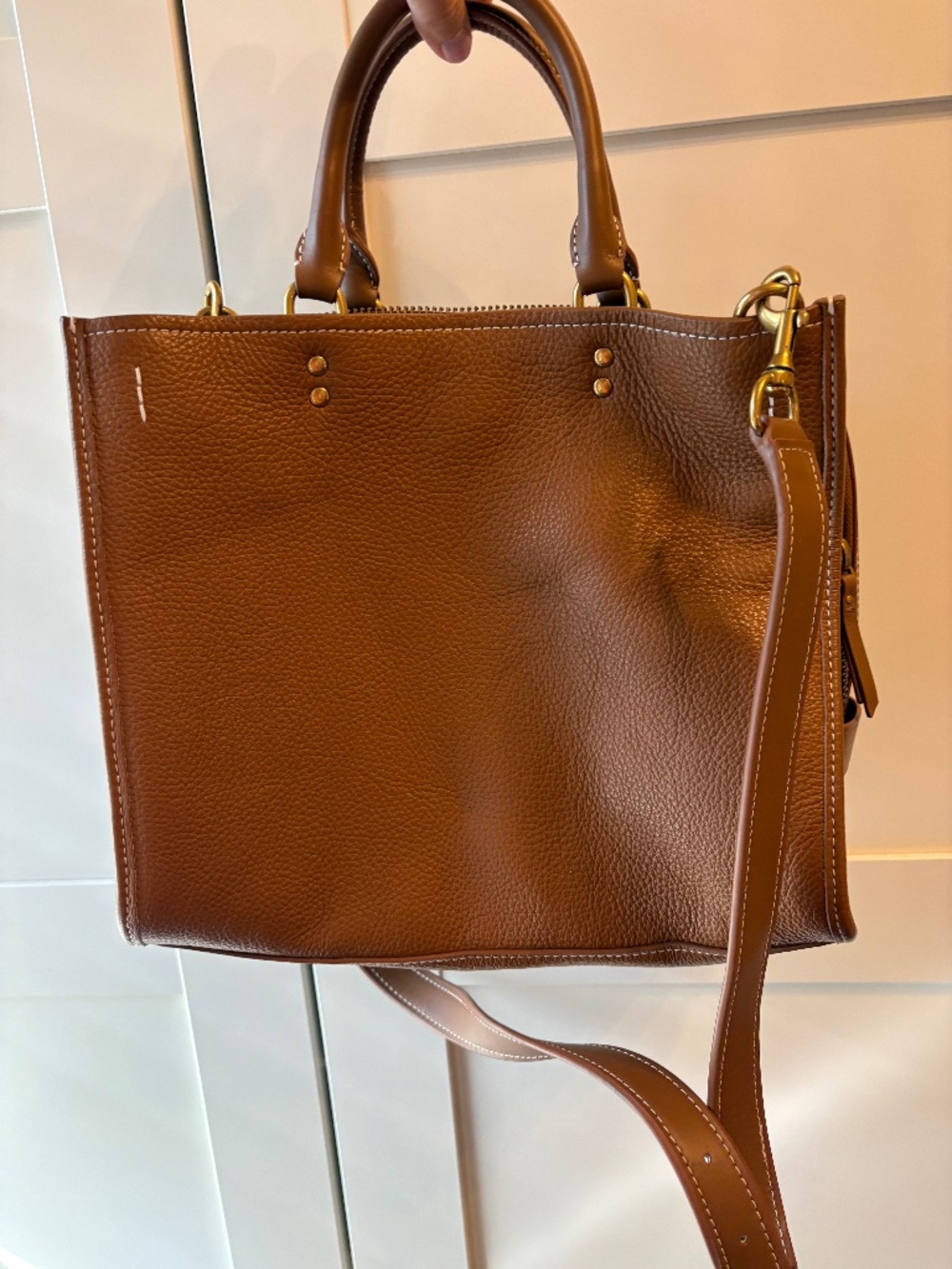 Quince leather satchel